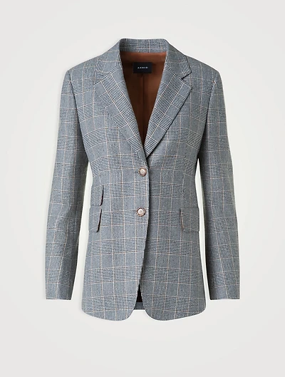 Arie Cashmere Blazer Prince Of Wales Print