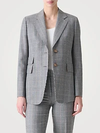 Arie Cashmere Blazer Prince Of Wales Print