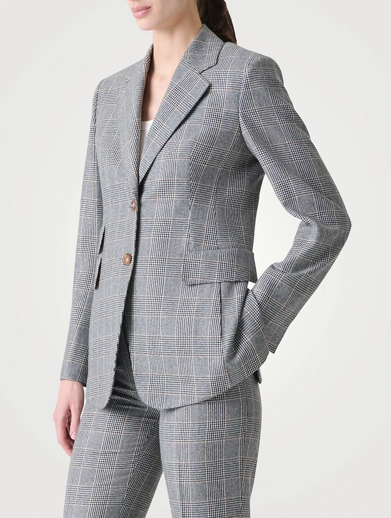 Arie Cashmere Blazer Prince Of Wales Print