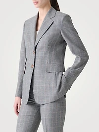 Arie Cashmere Blazer Prince Of Wales Print