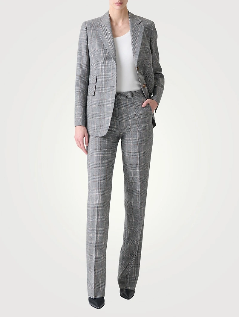 Arie Cashmere Blazer Prince Of Wales Print