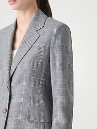 Arie Cashmere Blazer Prince Of Wales Print
