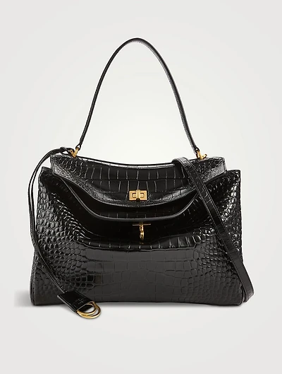 Rodeo Croc-Embossed Leather Satchel