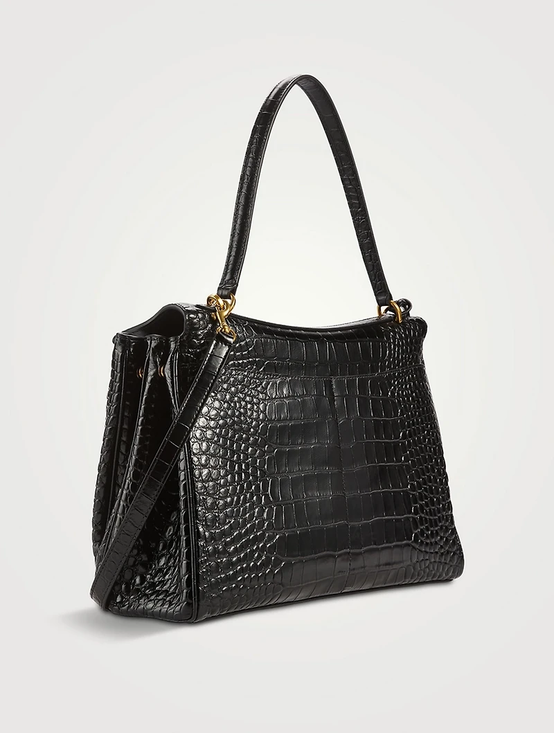 Rodeo Croc-Embossed Leather Satchel