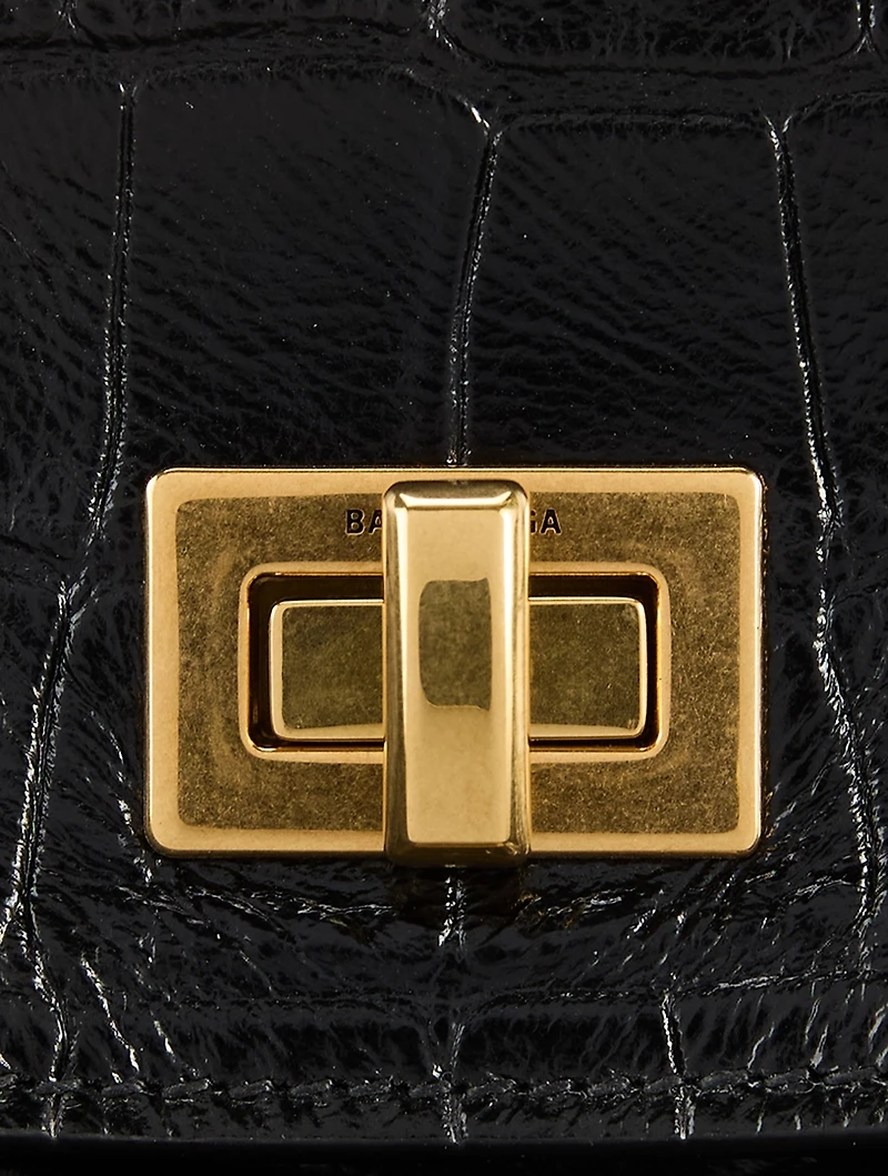 Rodeo Croc-Embossed Leather Satchel