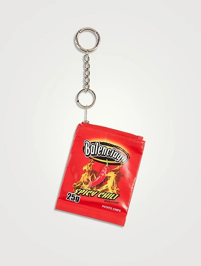 Chips Leather Keychain