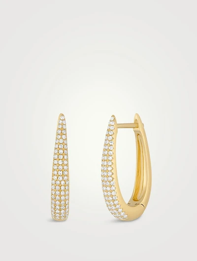 Maeve 14K Gold Hoop Earrings With Diamonds