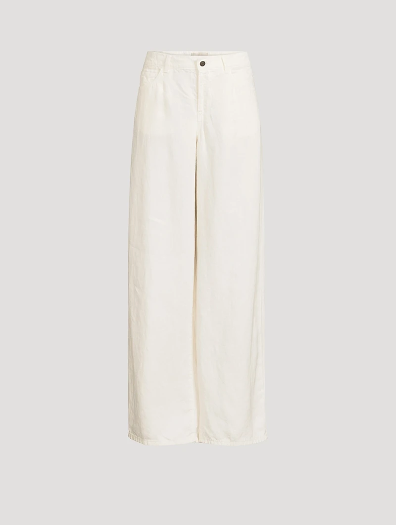 Eglitta Wide-Leg Linen Jeans