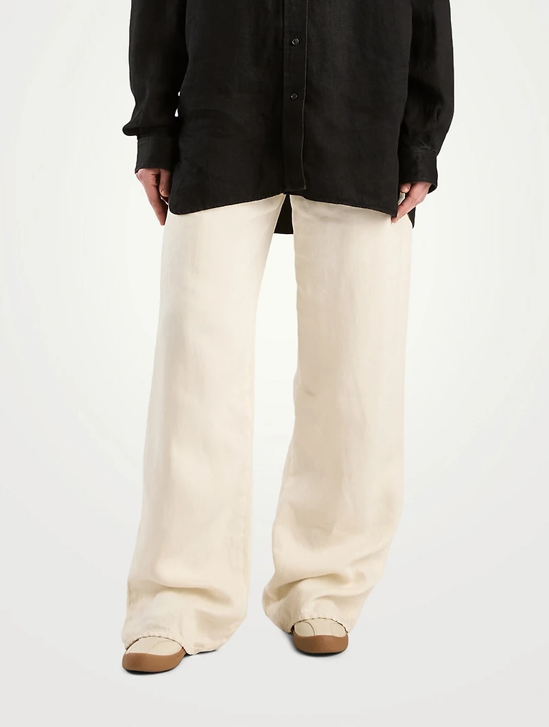 Eglitta Wide-Leg Linen Jeans
