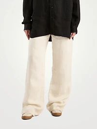 Eglitta Wide-Leg Linen Jeans
