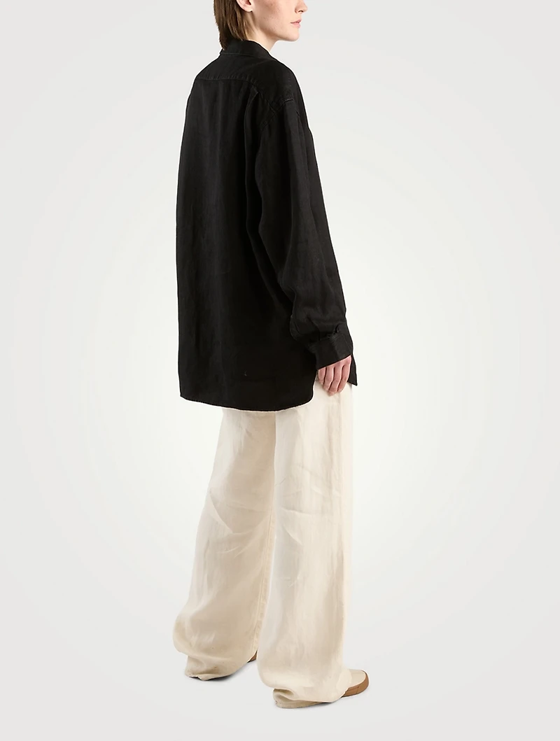 Eglitta Wide-Leg Linen Jeans