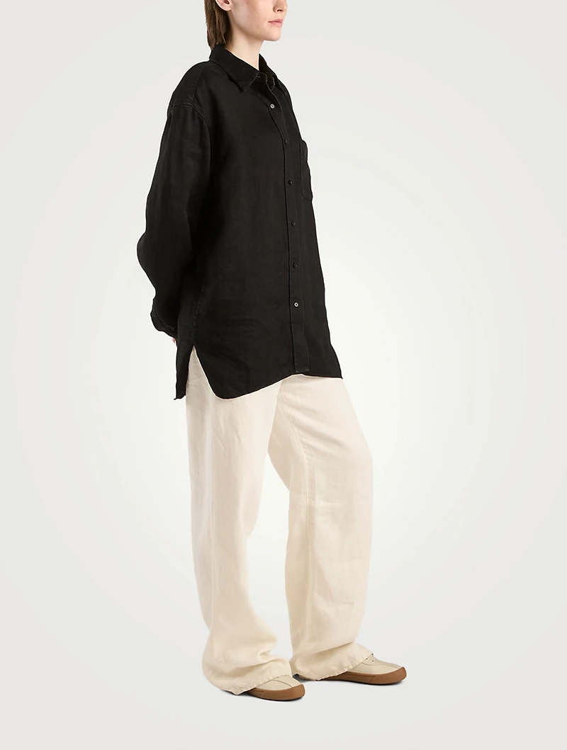 Eglitta Wide-Leg Linen Jeans