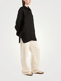 Eglitta Wide-Leg Linen Jeans