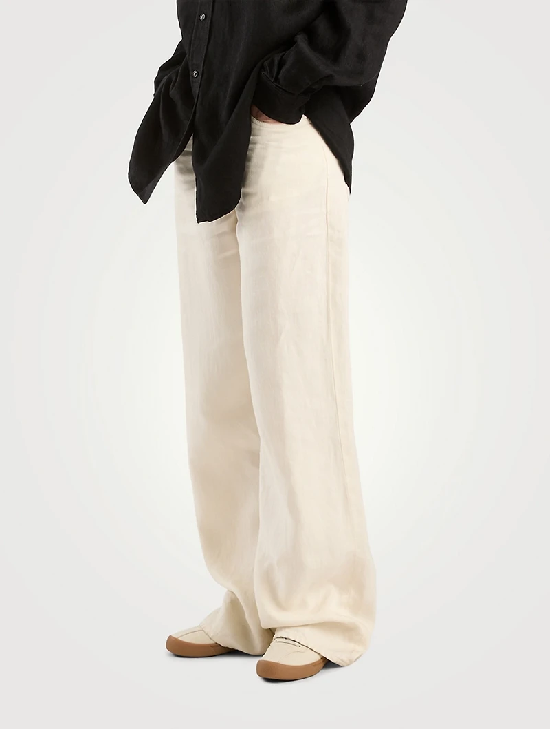 Eglitta Wide-Leg Linen Jeans