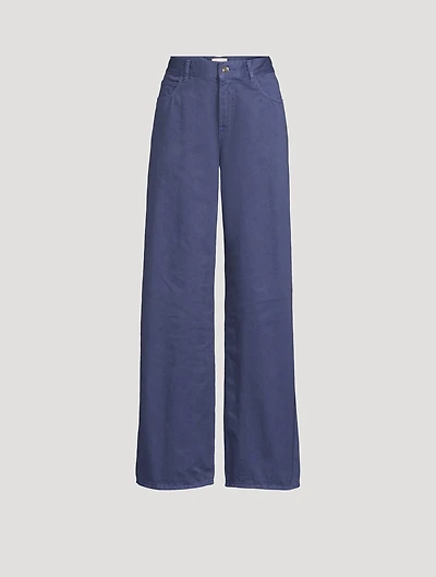 Eglitta Wide-Leg Cotton Twill Trousers
