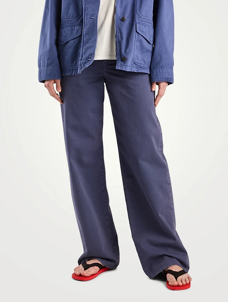 Eglitta Wide-Leg Cotton Twill Trousers