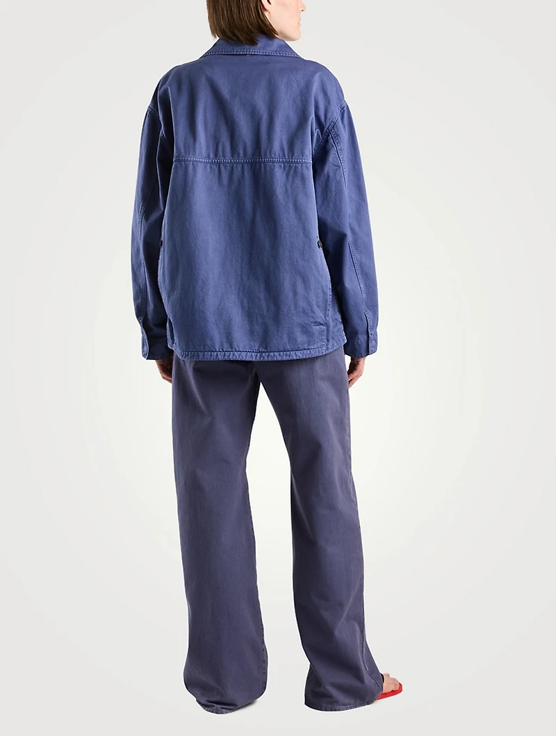 Eglitta Wide-Leg Cotton Twill Trousers