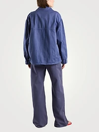 Eglitta Wide-Leg Cotton Twill Trousers