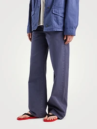 Eglitta Wide-Leg Cotton Twill Trousers