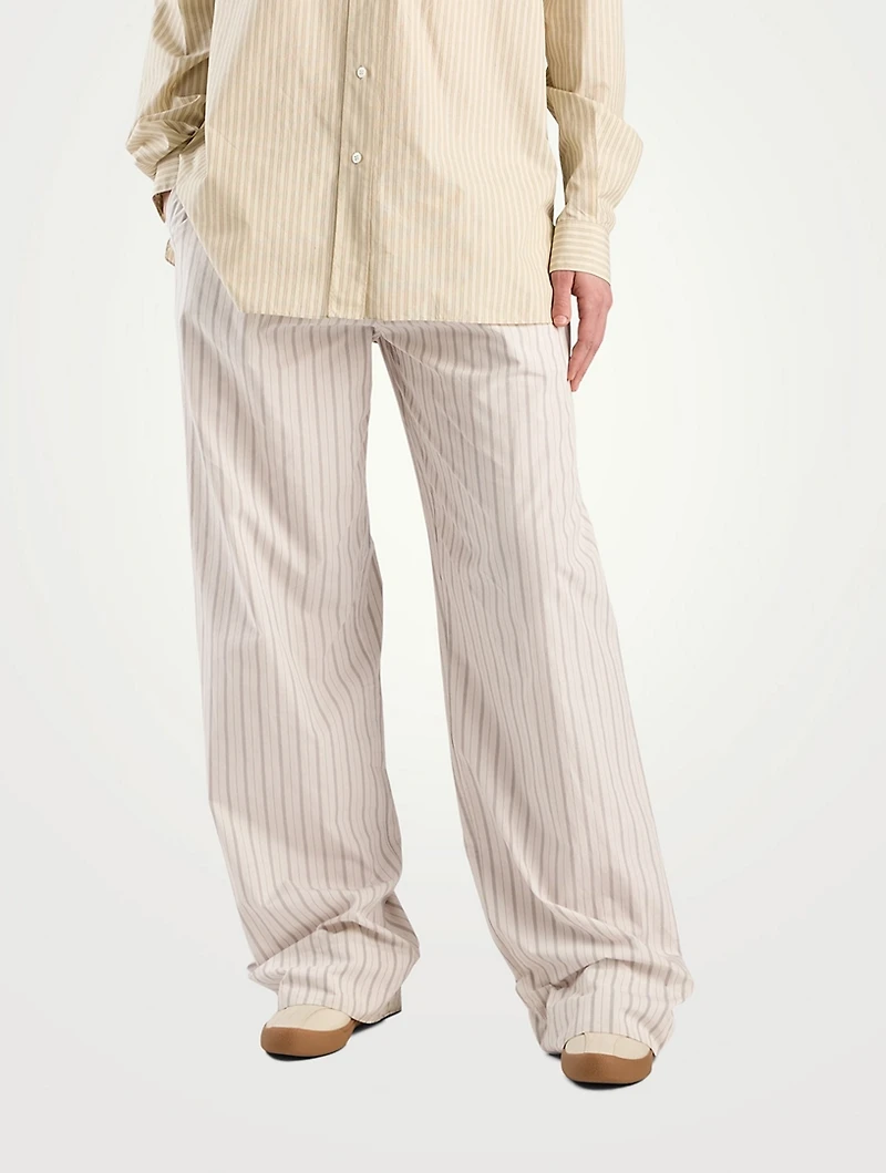 Hypnosta Wide-Leg Trousers Pinstripe Print