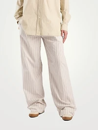 Hypnosta Wide-Leg Trousers Pinstripe Print