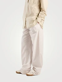 Hypnosta Wide-Leg Trousers Pinstripe Print