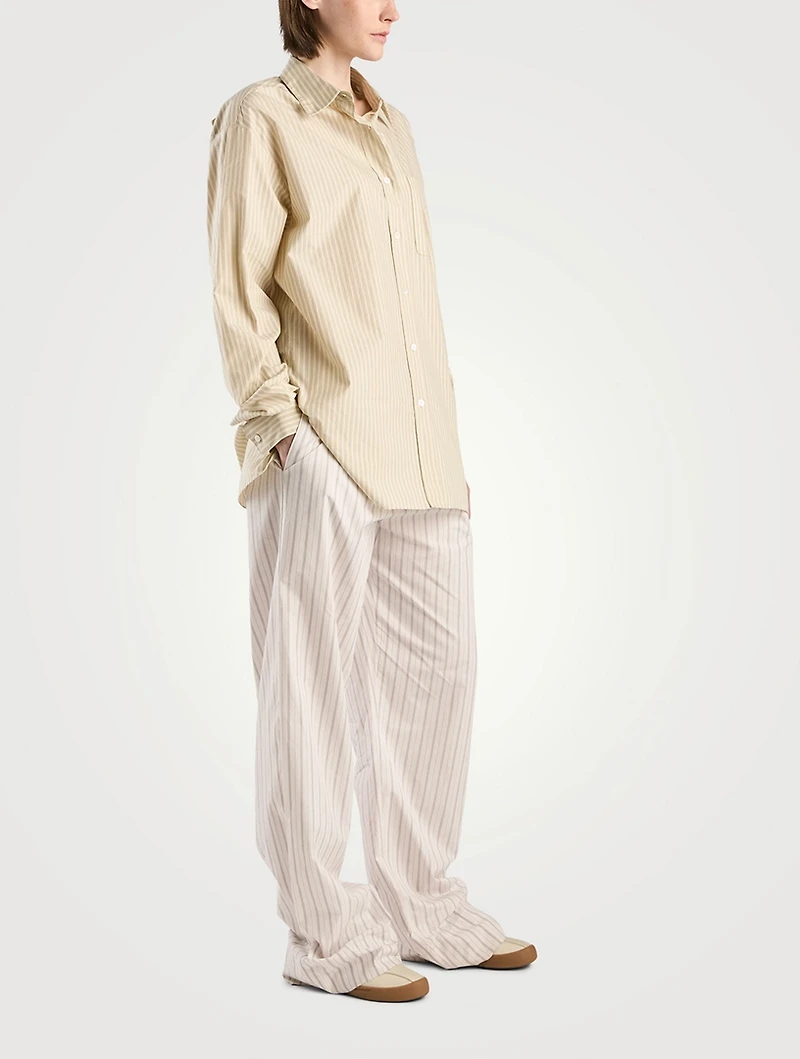 Hypnosta Wide-Leg Trousers Pinstripe Print