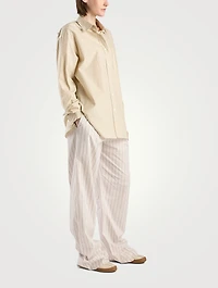 Hypnosta Wide-Leg Trousers Pinstripe Print