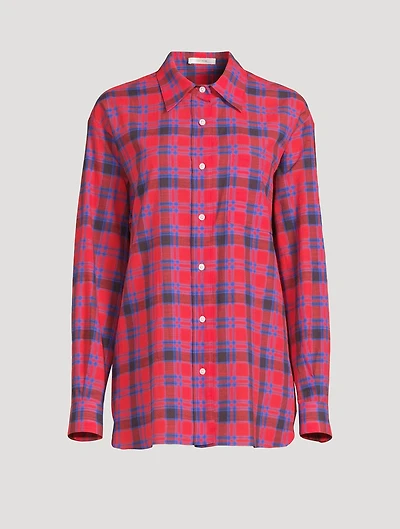 Nesson Cotton Voile Shirt Plaid Print