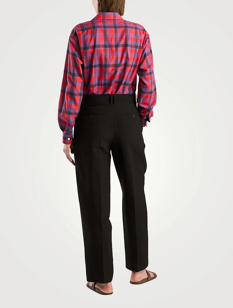 Nesson Cotton Voile Shirt Plaid Print