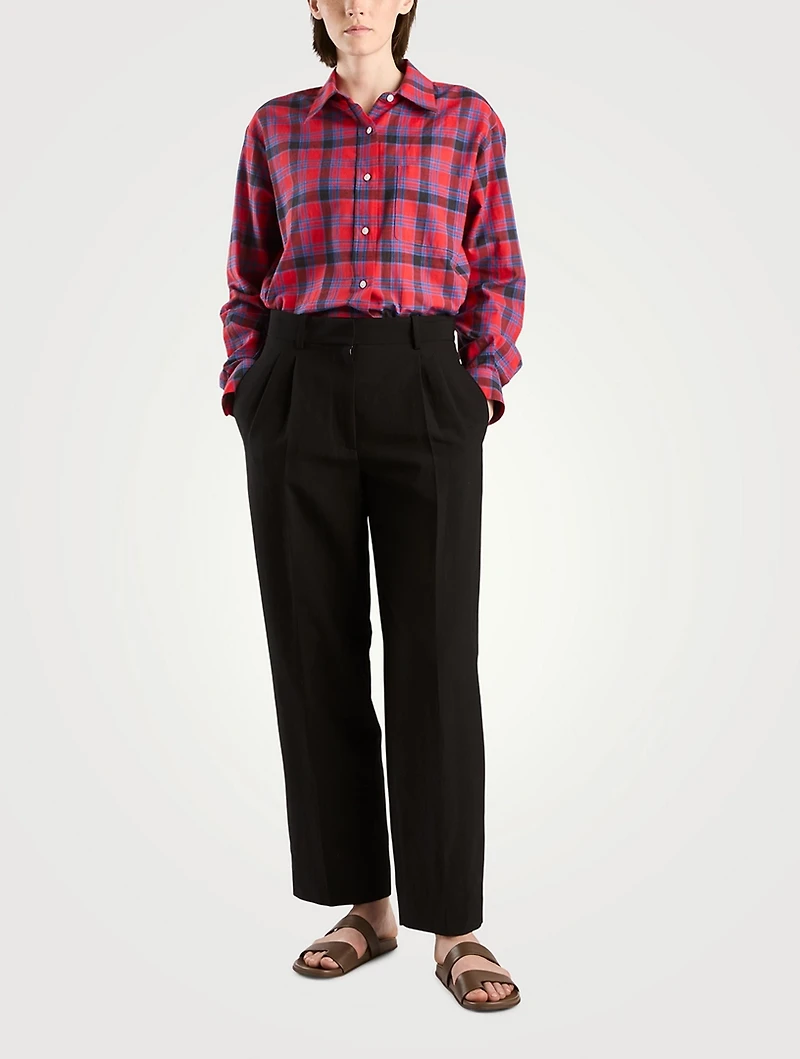 Nesson Cotton Voile Shirt Plaid Print