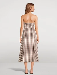 Mackey Halter Shirt Dress Gingham Print