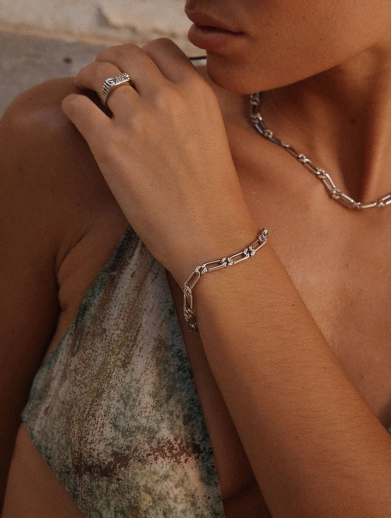 Two-Tone Pavé Link Bracelet