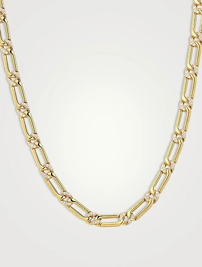 Two-Tone Pavé Link Necklace