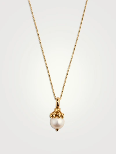 Leo Astro 18K Gold Ball Chain Necklace With Pearl