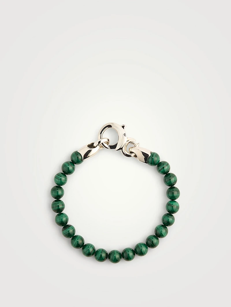 Thorn Silver Malachite Beaded Bracelet