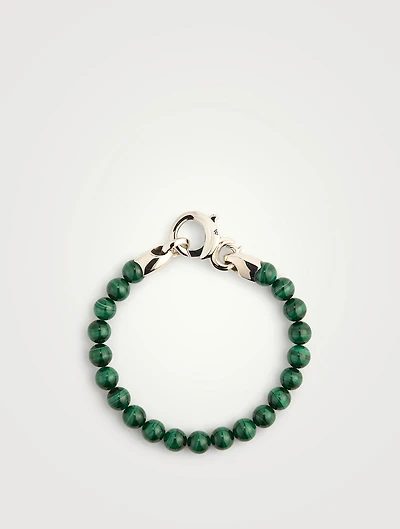 Thorn Silver Malachite Beaded Bracelet