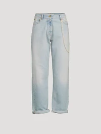 Naomi Straight-Leg Jeans With Wallet Chain