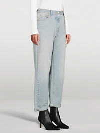 Naomi Straight-Leg Jeans With Wallet Chain