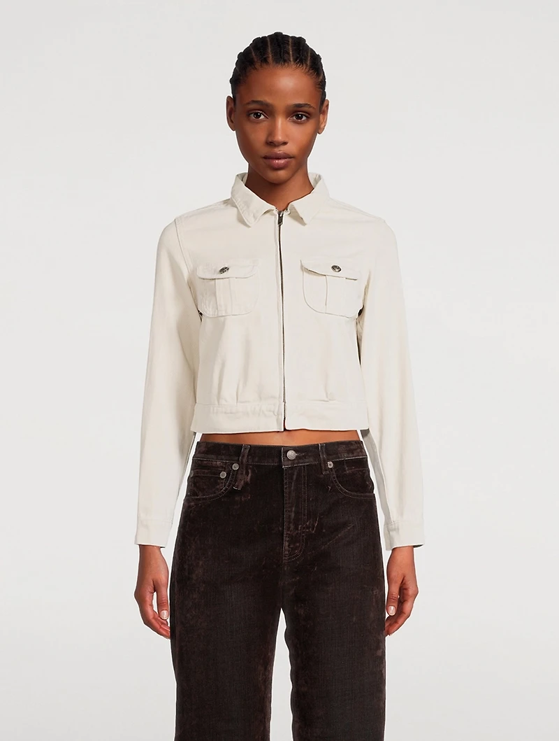 Rider Cropped Denim Jacket