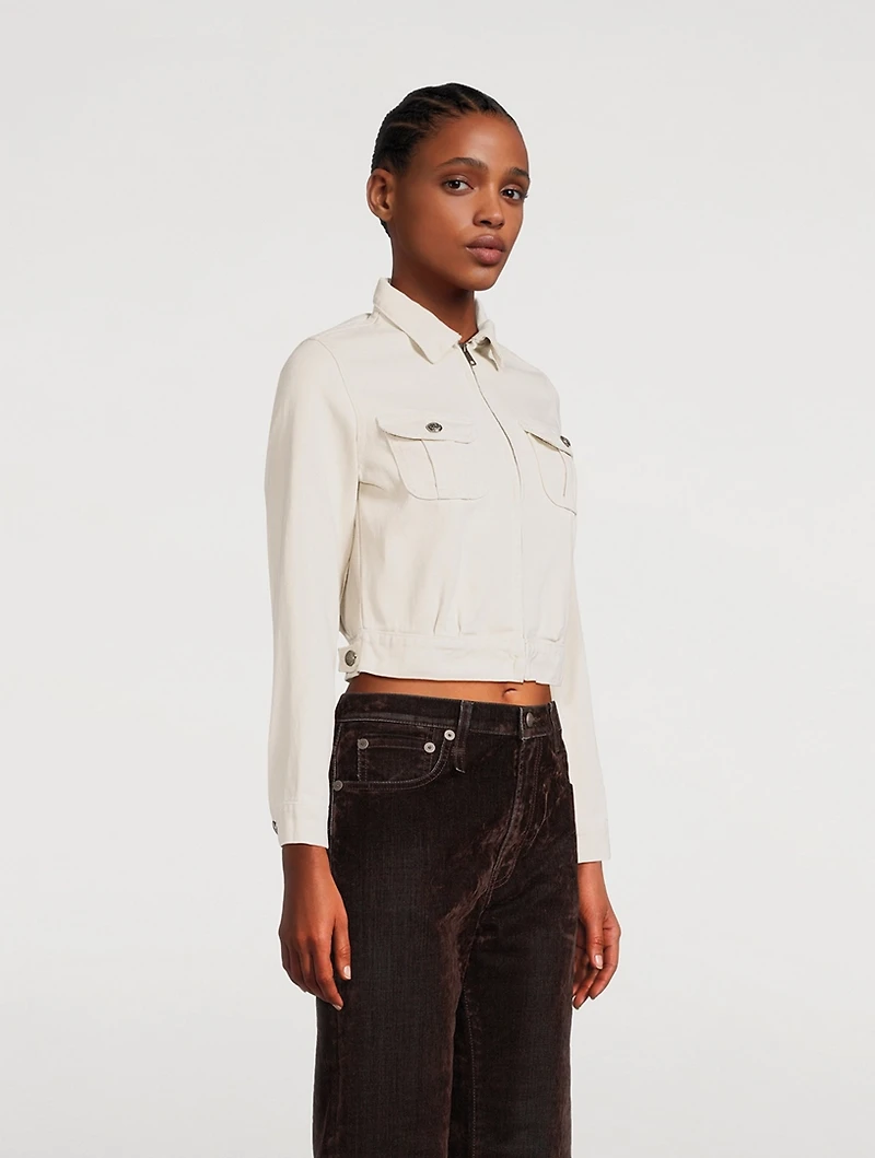 Rider Cropped Denim Jacket