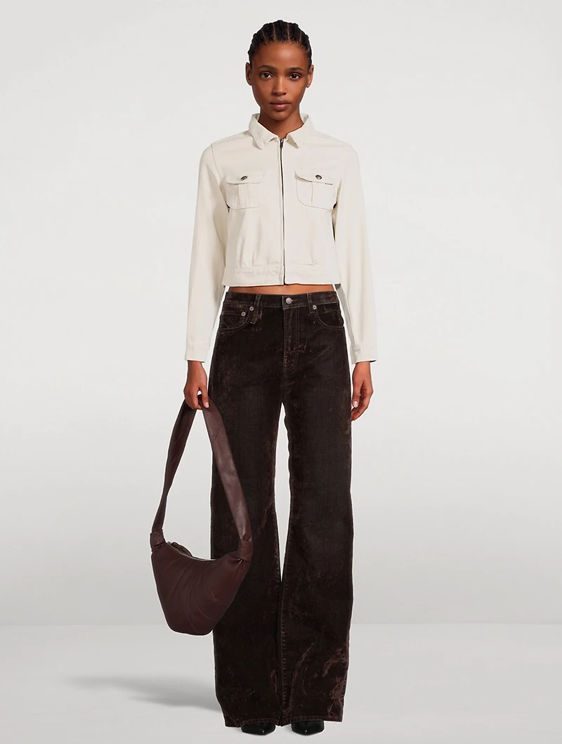 Rider Cropped Denim Jacket