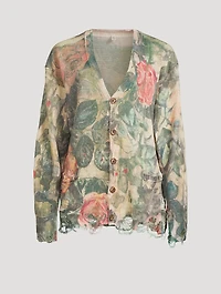 Boyfriend Cardigan Rose Print