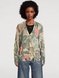 Boyfriend Cardigan Rose Print