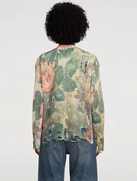 Boyfriend Cardigan Rose Print