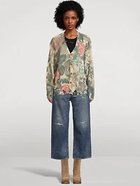 Boyfriend Cardigan Rose Print