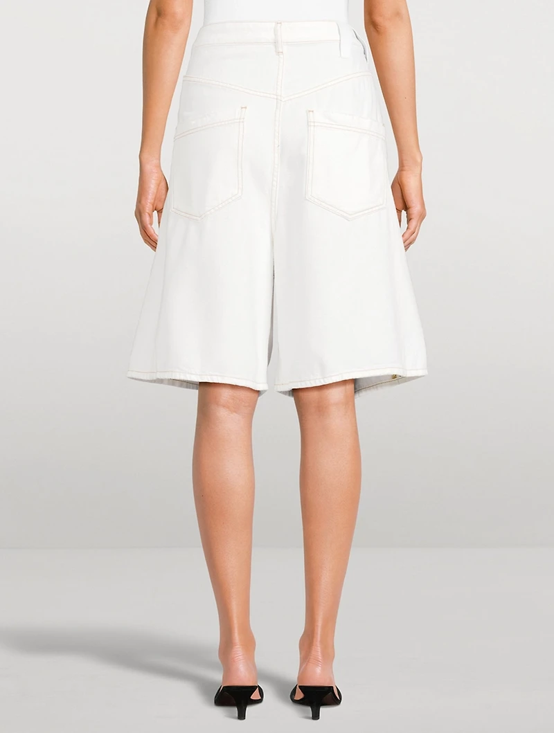 Ines Foldover Denim Shorts