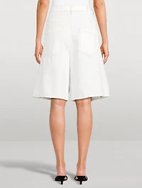 Ines Foldover Denim Shorts