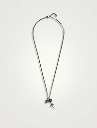 Skull And Dipped Rose Necklace