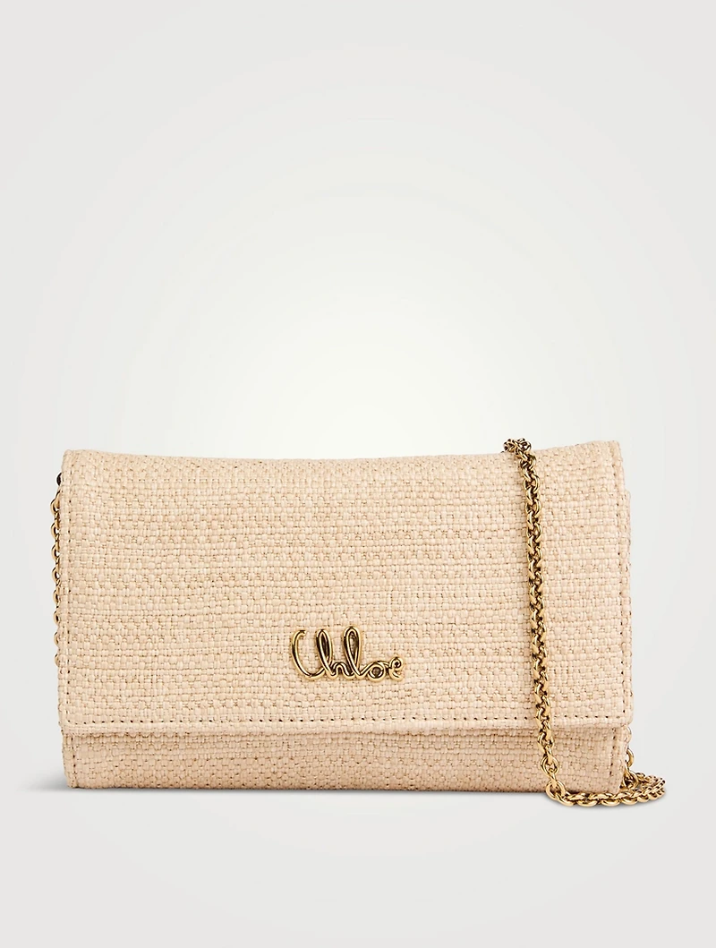 Chloé Iconic Raffia Wallet-On-Chain